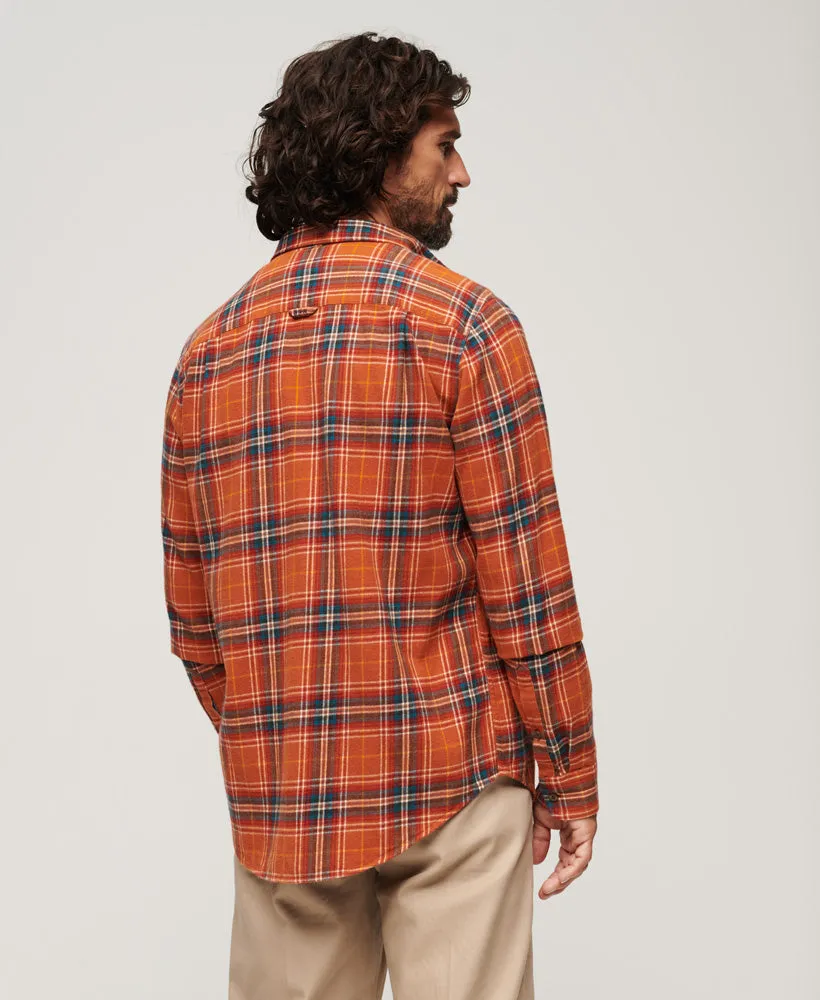 Cotton Lumberjack Shirt | Drayton Check Orange