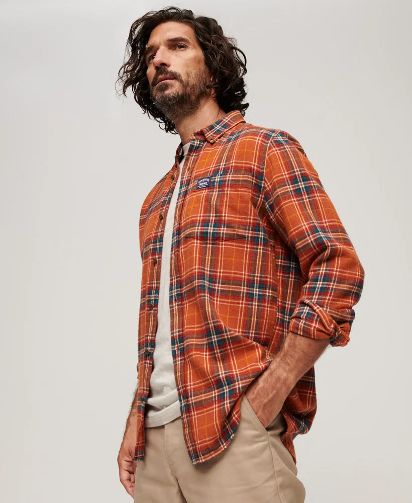 Cotton Lumberjack Shirt | Drayton Check Orange