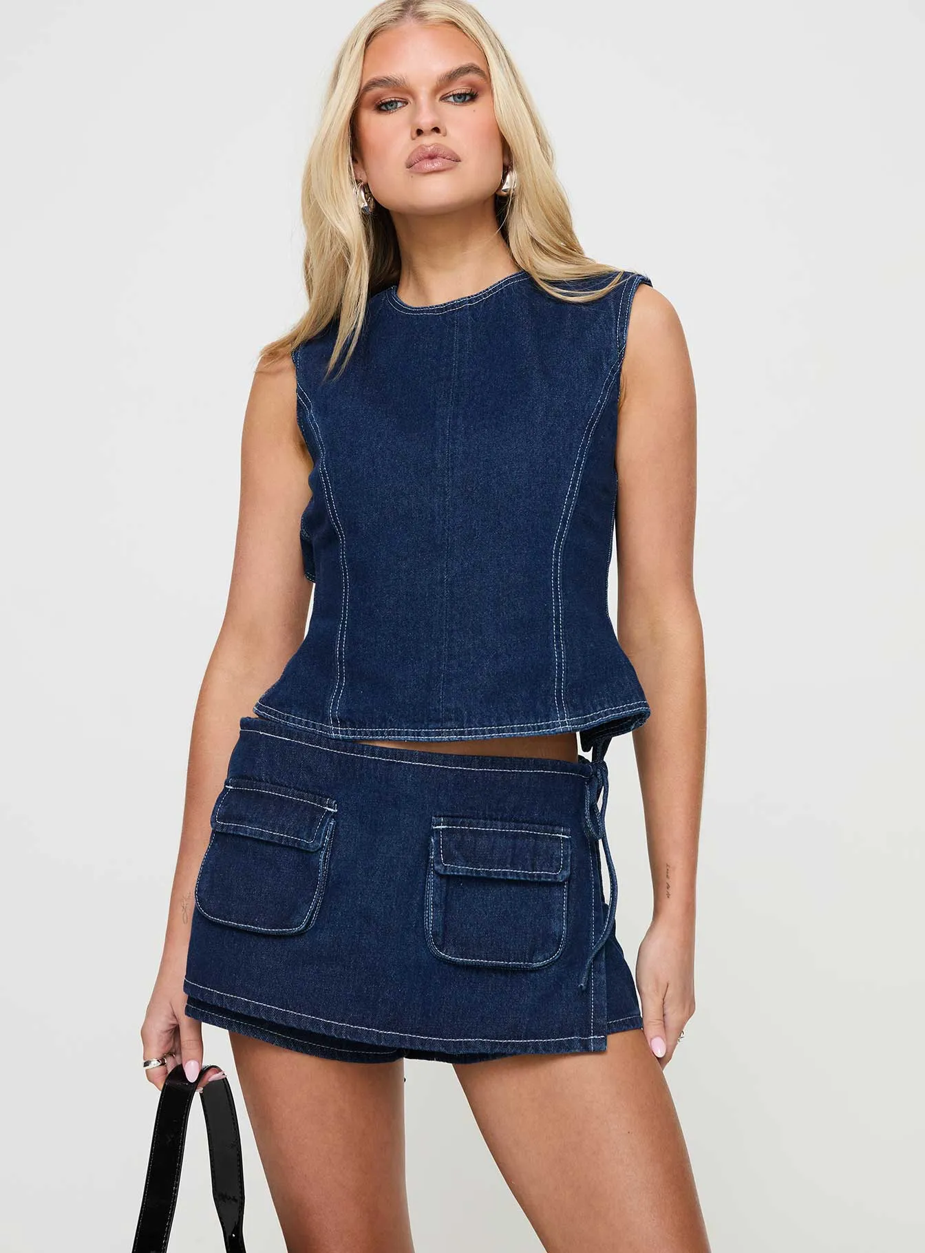 Countryside Skort Blue Denim