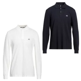 C.P. Company  |Long Sleeves Plain Cotton Logo Polos