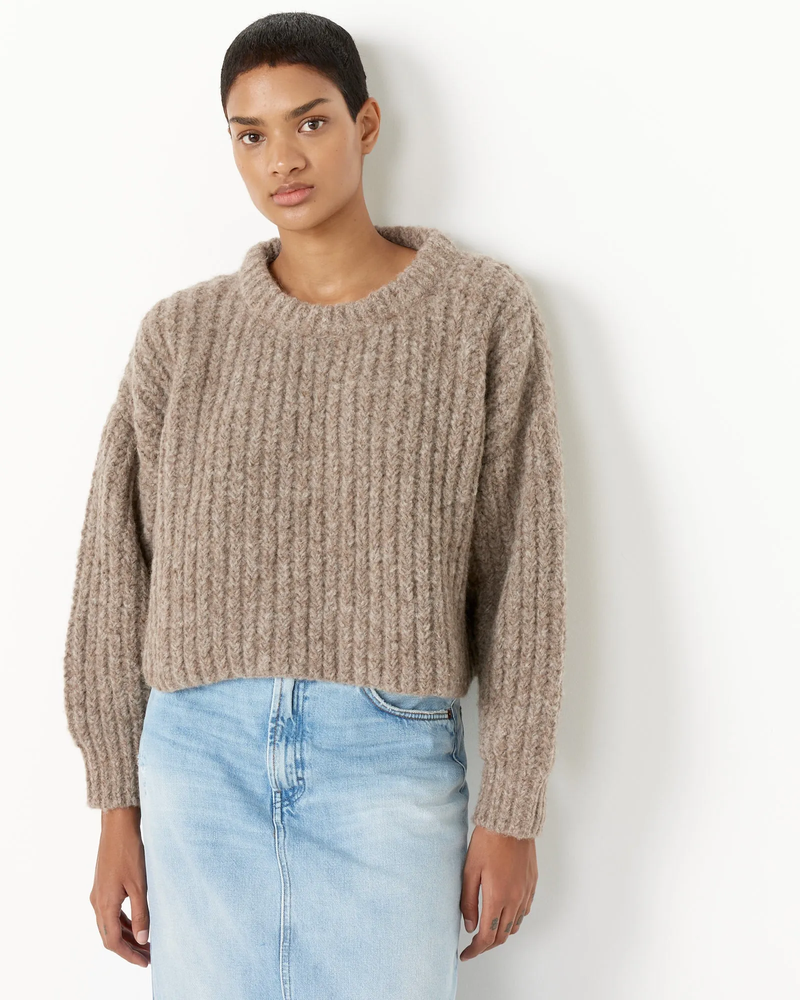 Crop Chunky Crewneck