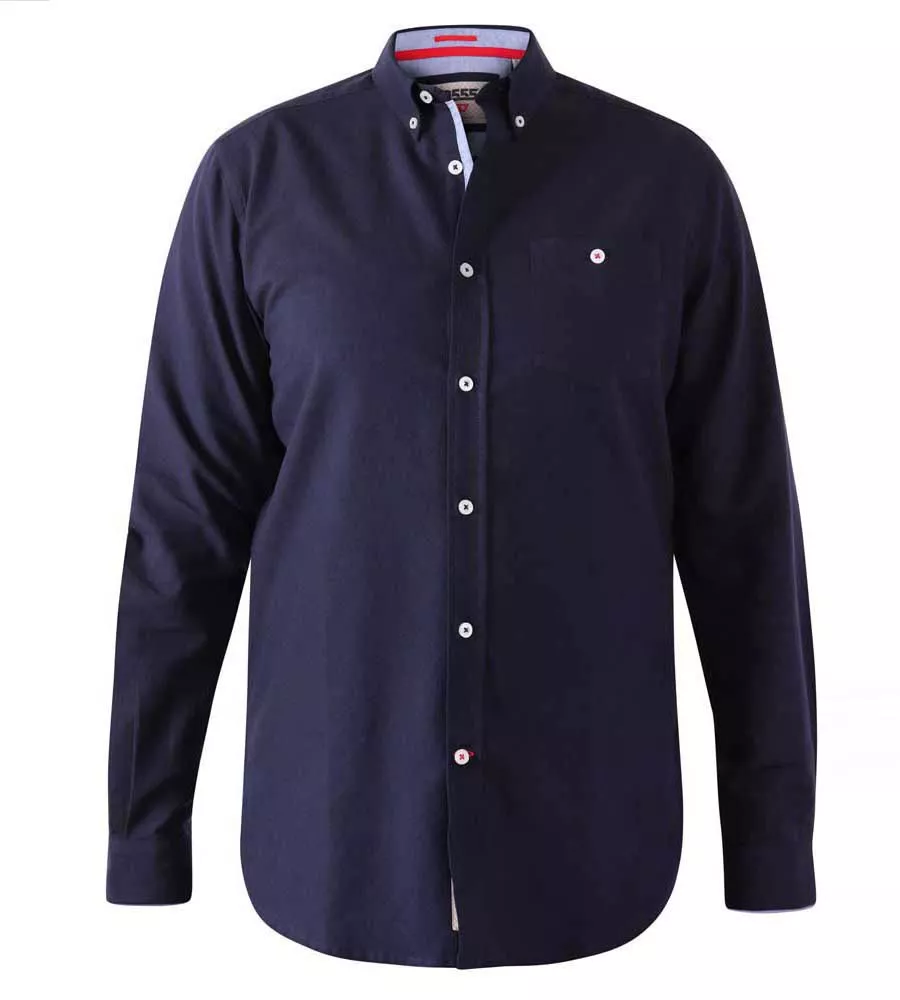 D555 Tall Mens Navy Oxford Shirt With Long Sleeves (COLCHESTER-1)