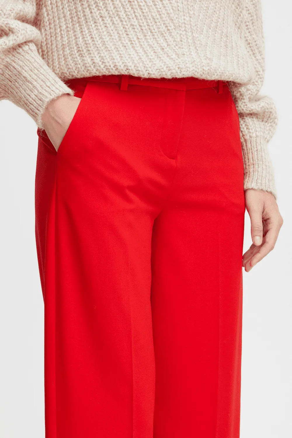 Danta Wide Leg Pant - Red