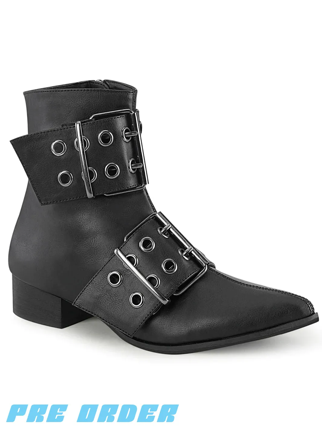 DEMONIA WARLOCK-55  - BLACK VEGAN LEATHER  PRE ORDER 