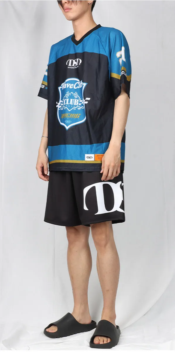 DUCKDIVE  |【 DUCKDIVE 】ICE HOCKEY TEAM MESH SHORT SLEEVE DARK BLUE