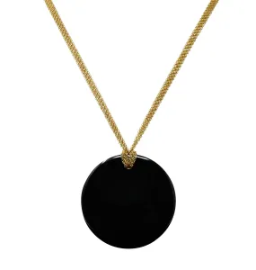 Elsa Peretti Tiffany & Co. Black Nephrite Jade 18 Karat Gold Touchstone Pendant Necklace