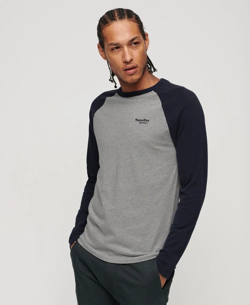 Essential Baseball Long Sleeve Top | Grey Marl/Rich Navy