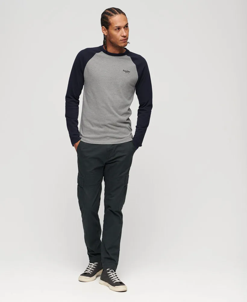 Essential Baseball Long Sleeve Top | Grey Marl/Rich Navy