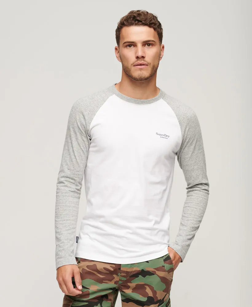 Essential Baseball Long Sleeve Top | Optic/Athletic Grey Marle