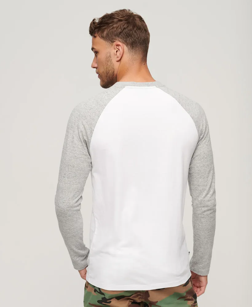 Essential Baseball Long Sleeve Top | Optic/Athletic Grey Marle