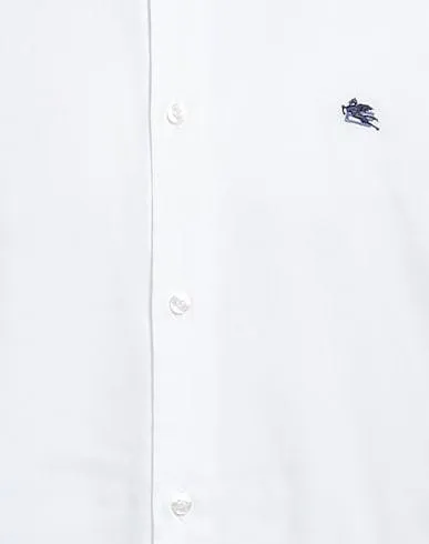 ETRO  |Long Sleeves Plain Cotton Logo Luxury Shirts