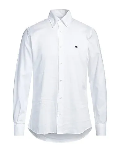 ETRO  |Long Sleeves Plain Cotton Logo Luxury Shirts