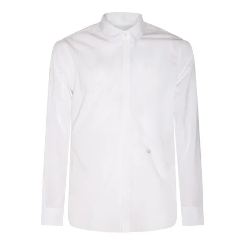 FENDI  |Long Sleeves Plain Cotton Logo Luxury Shirts