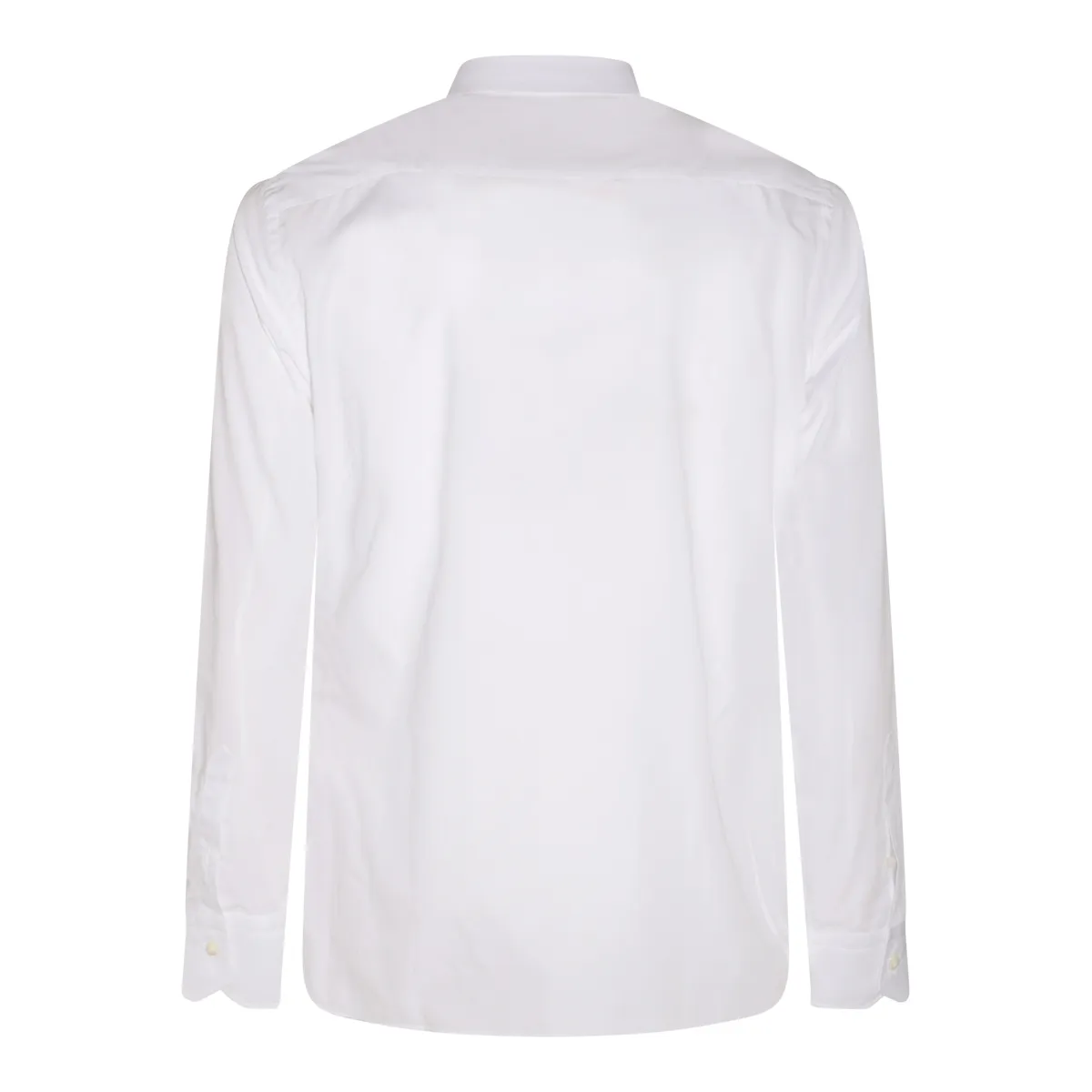 FENDI  |Long Sleeves Plain Cotton Logo Luxury Shirts