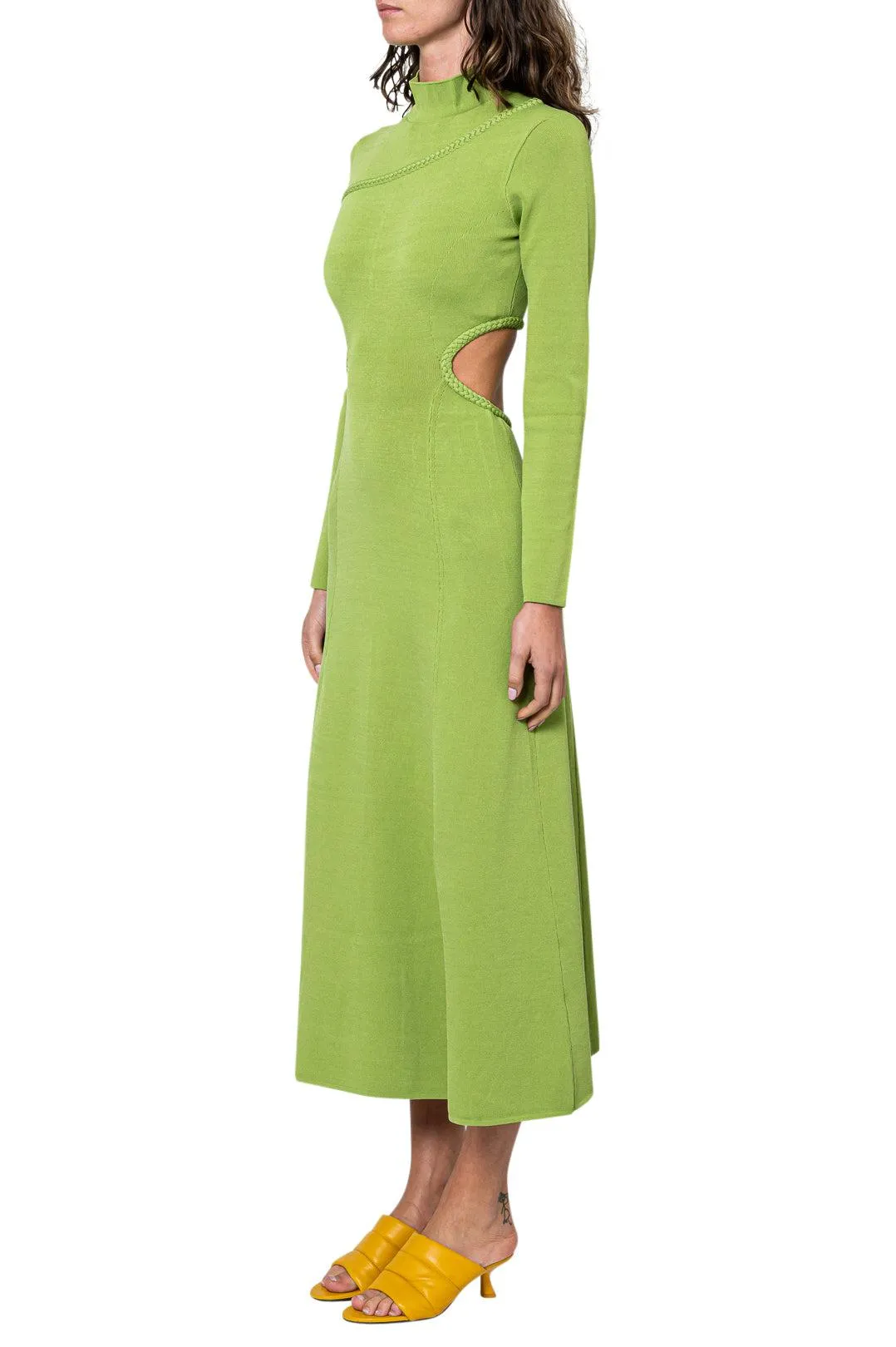 Flared long dress with cut-out detail