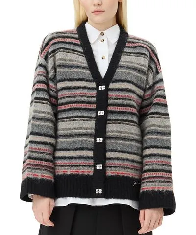 Ganni Striped Cardigan