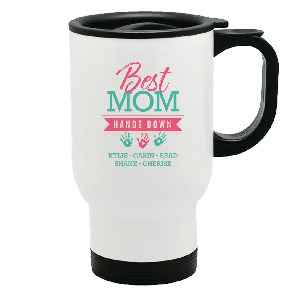 Hands Down Personalized Metal Coffee and Tea Travel Mug