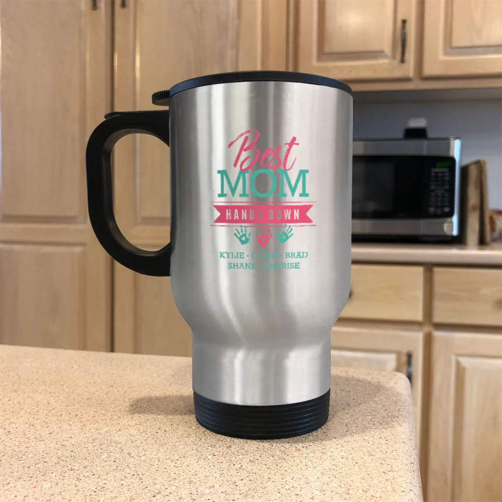 Hands Down Personalized Metal Coffee and Tea Travel Mug