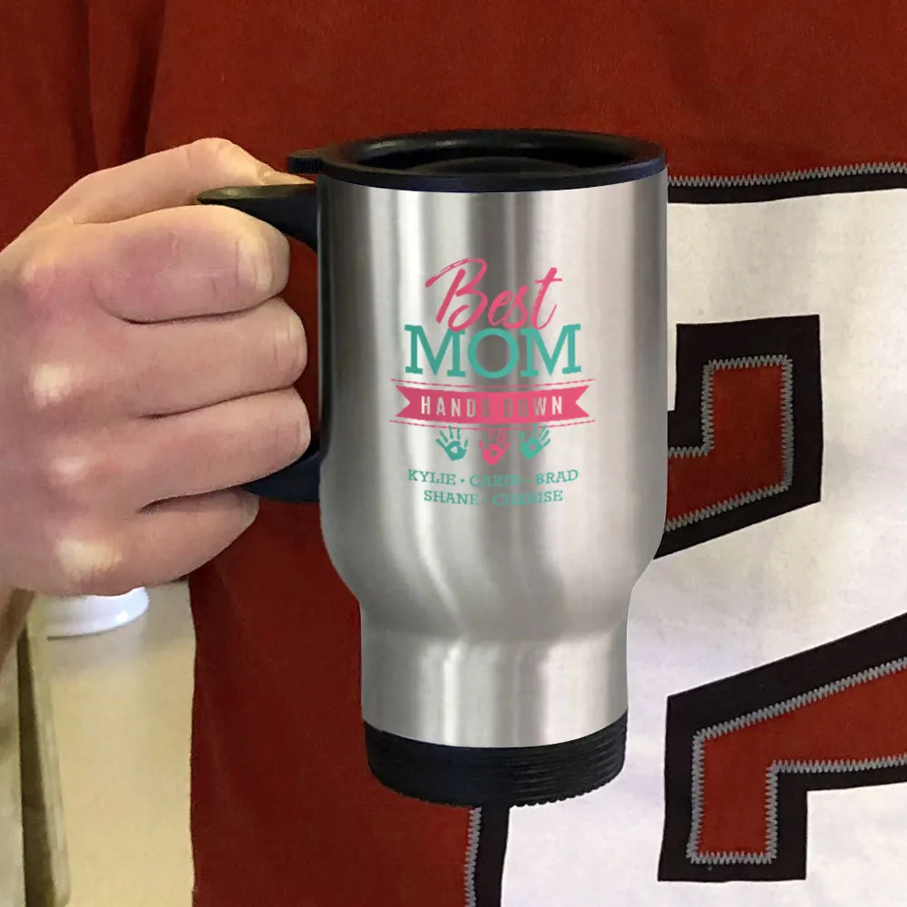 Hands Down Personalized Metal Coffee and Tea Travel Mug