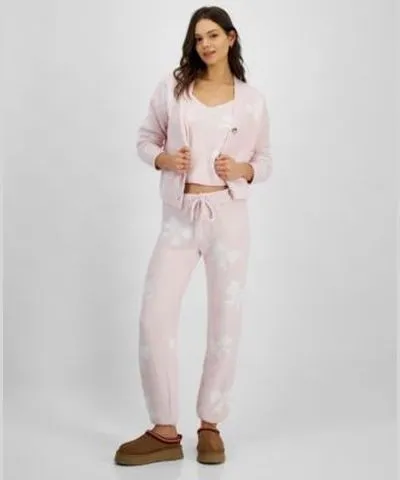 Hippie Rose Juniors Teddy Cardigan With Tank Top Set Joggers