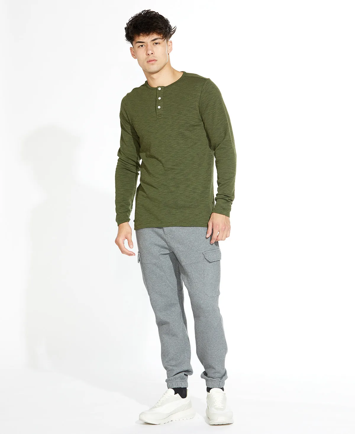 Hogan Ribbed Henley (Olive)