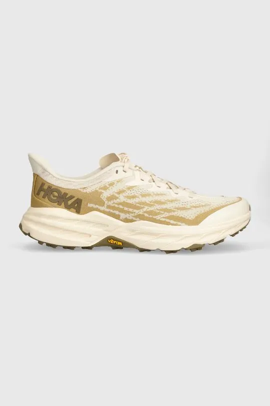 Hoka One One running shoes Speedgoat 5 beige color