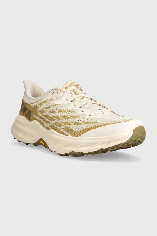 Hoka One One running shoes Speedgoat 5 beige color