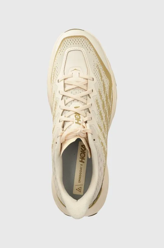 Hoka One One running shoes Speedgoat 5 beige color