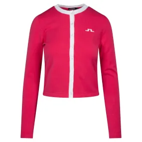 J Lindeberg Freda Knitted Ladies Golf Cardigan Azalea