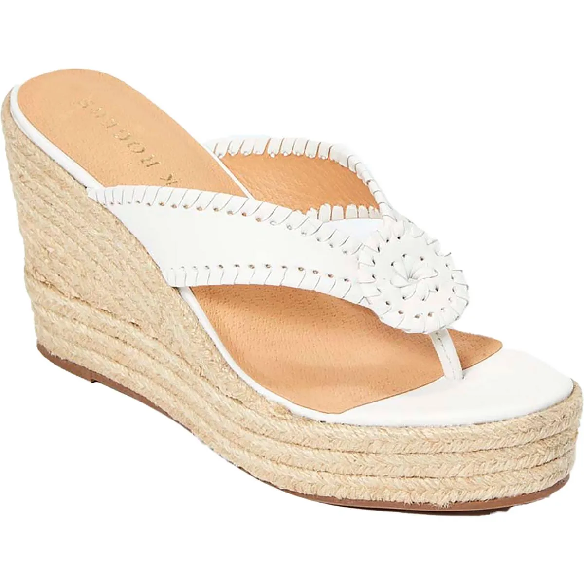 Jack Rogers Womens Rowan Leather Wedge Espadrilles