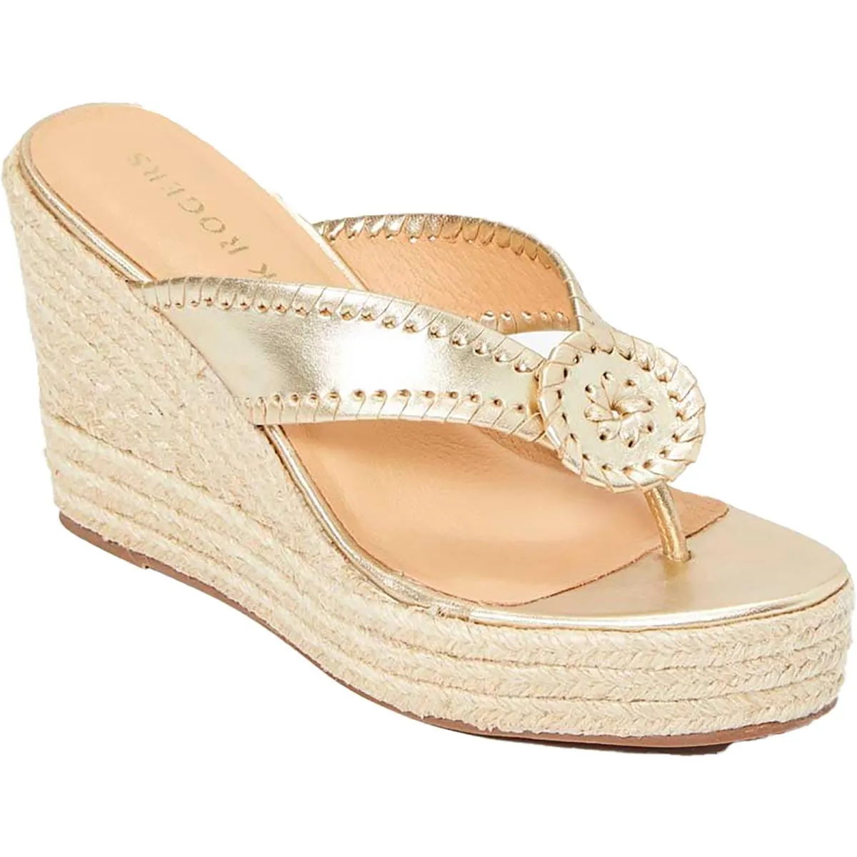 Jack Rogers Womens Rowan Leather Wedge Espadrilles