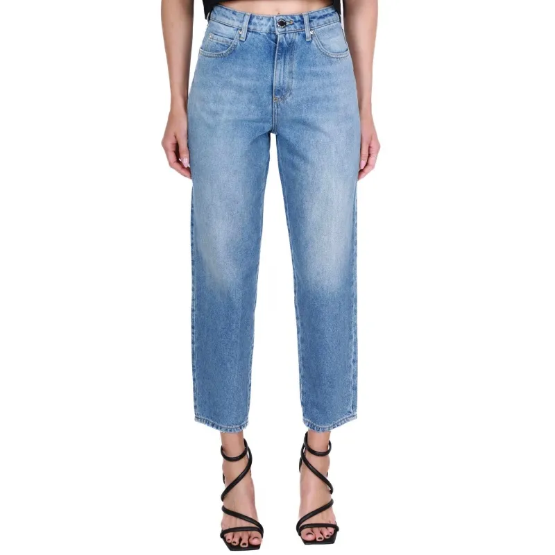 JEANS MOM FIT IN TELA DENIM, BLU