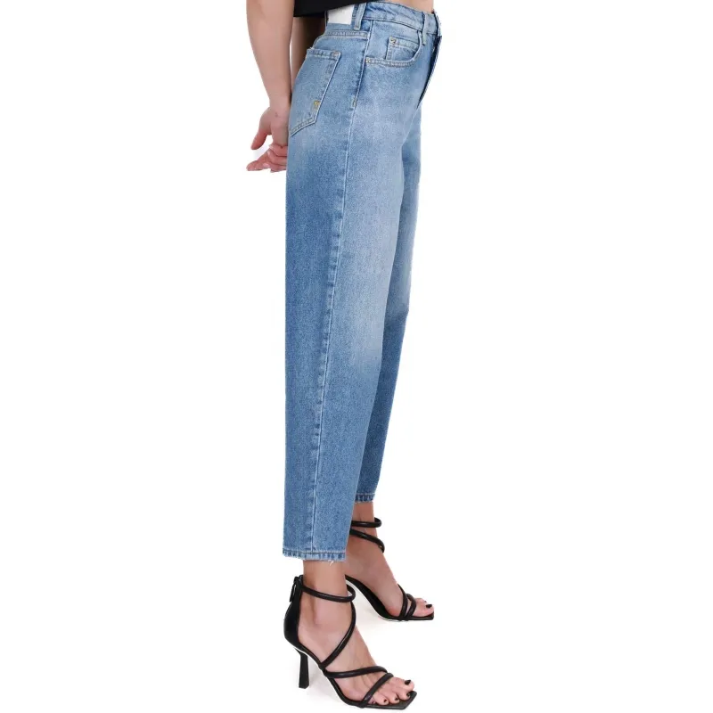 JEANS MOM FIT IN TELA DENIM, BLU