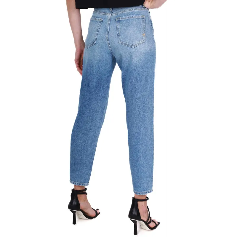 JEANS MOM FIT IN TELA DENIM, BLU