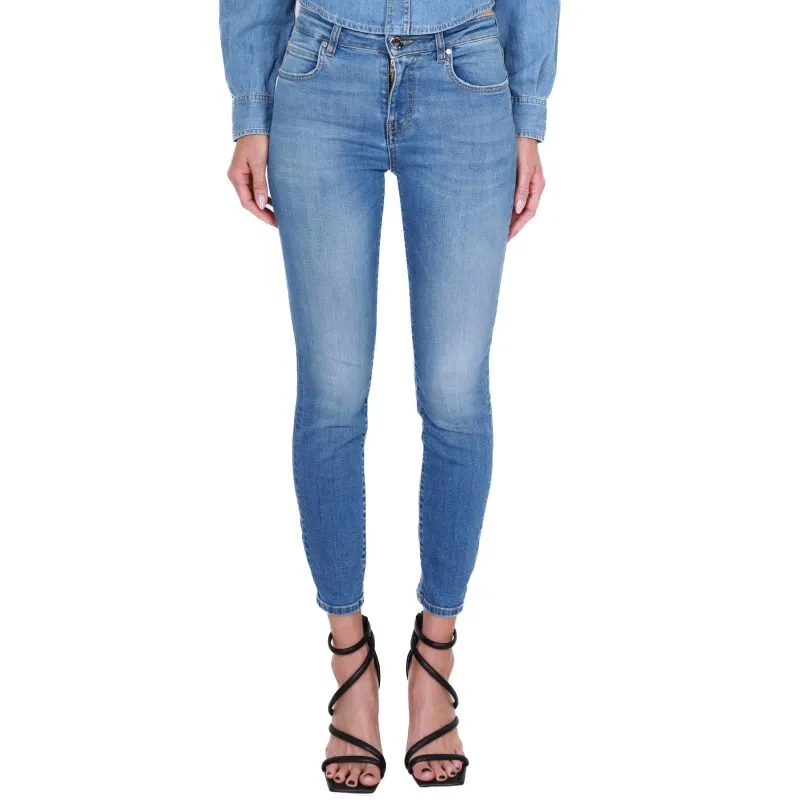 JEANS SKINNY IN TELA DENIM, AZZURRO