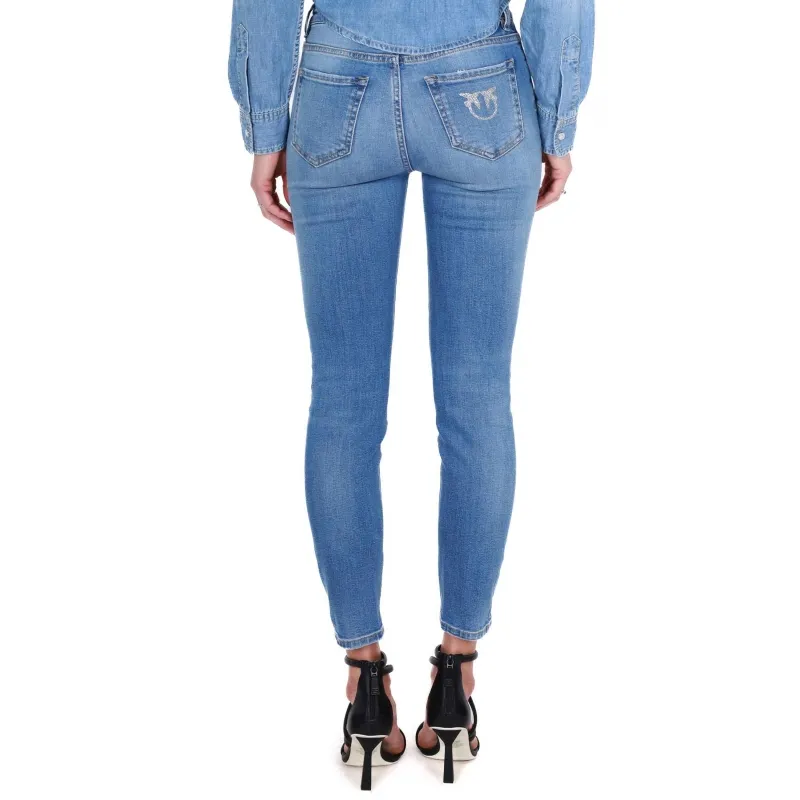 JEANS SKINNY IN TELA DENIM, AZZURRO