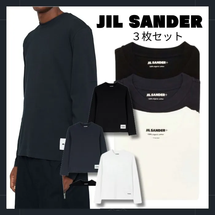 Jil Sander  |Crew Neck Pullovers Unisex Street Style Long Sleeves Plain