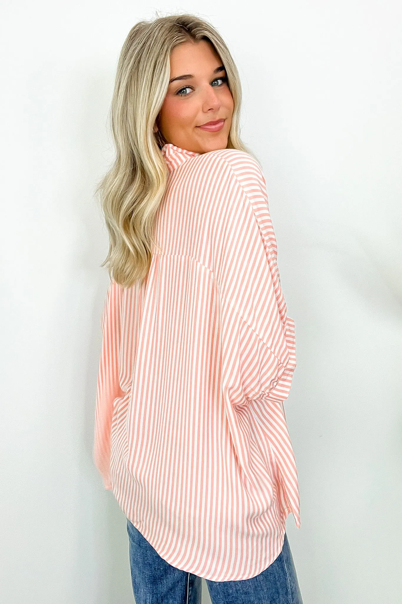 JoJo Striped Button Down Relaxed Top - BACK IN STOCK