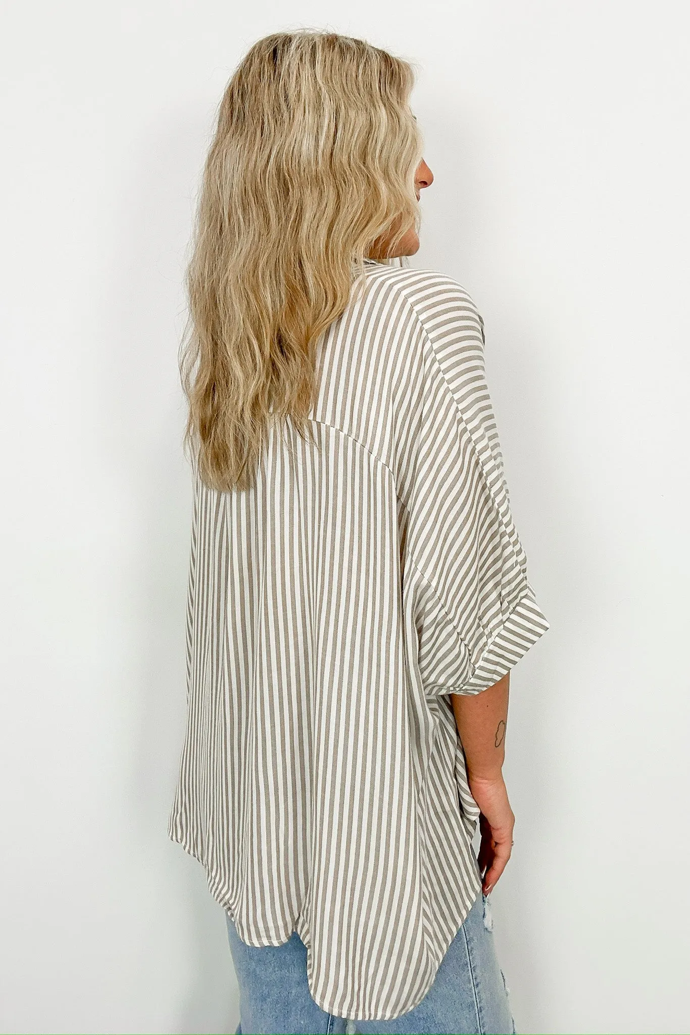 JoJo Striped Button Down Relaxed Top - BACK IN STOCK