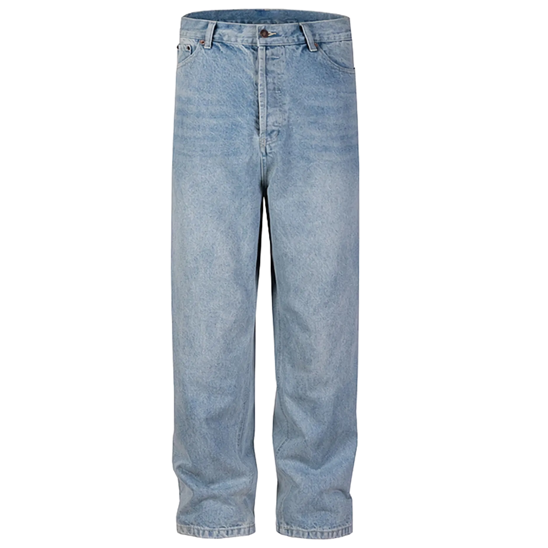 Light Wash Relaxed Straight Fit Denim Jeans