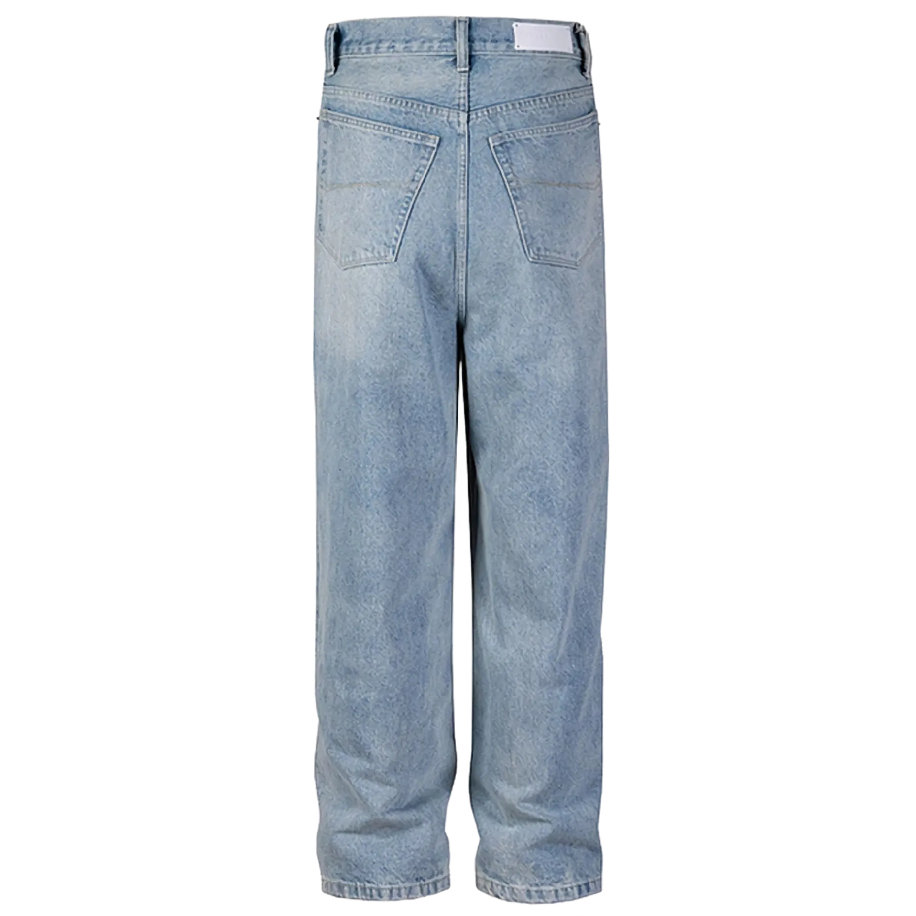 Light Wash Relaxed Straight Fit Denim Jeans