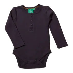 Little Green Radicals Winter Blue Ribbed Long Sleeved Bodysuit