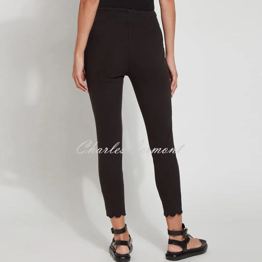 Lysse Denim Legging With Scalloped Hem - Style 1923 (Black)