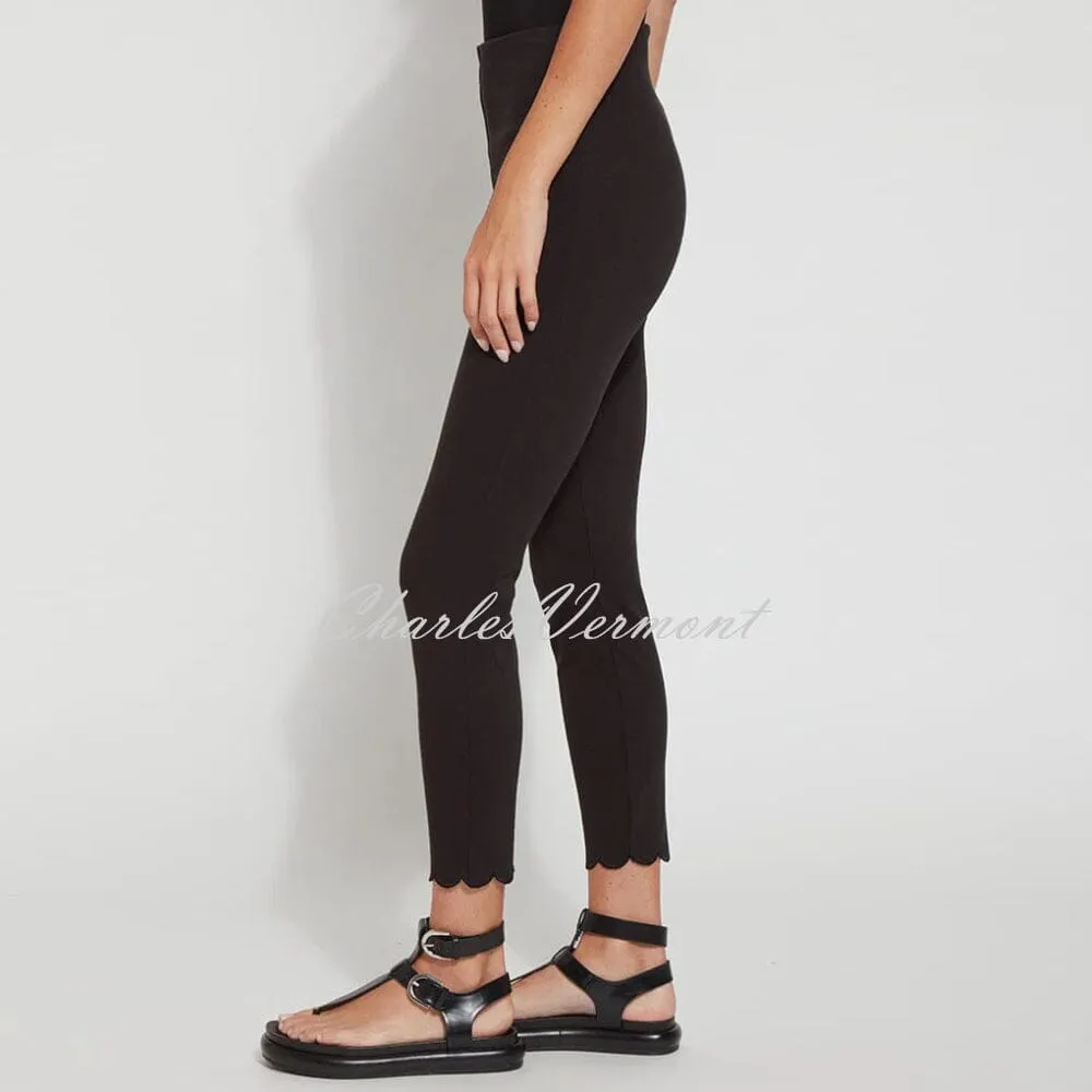 Lysse Denim Legging With Scalloped Hem - Style 1923 (Black)