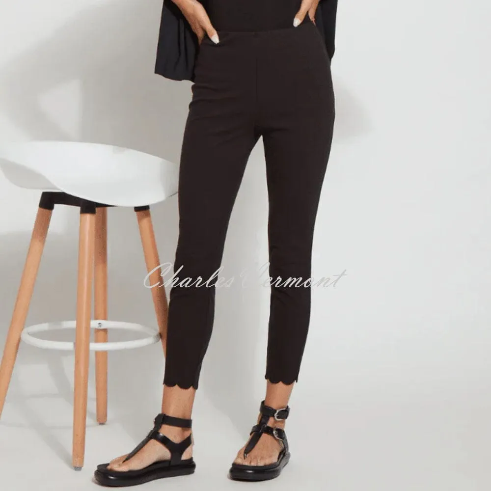 Lysse Denim Legging With Scalloped Hem - Style 1923 (Black)