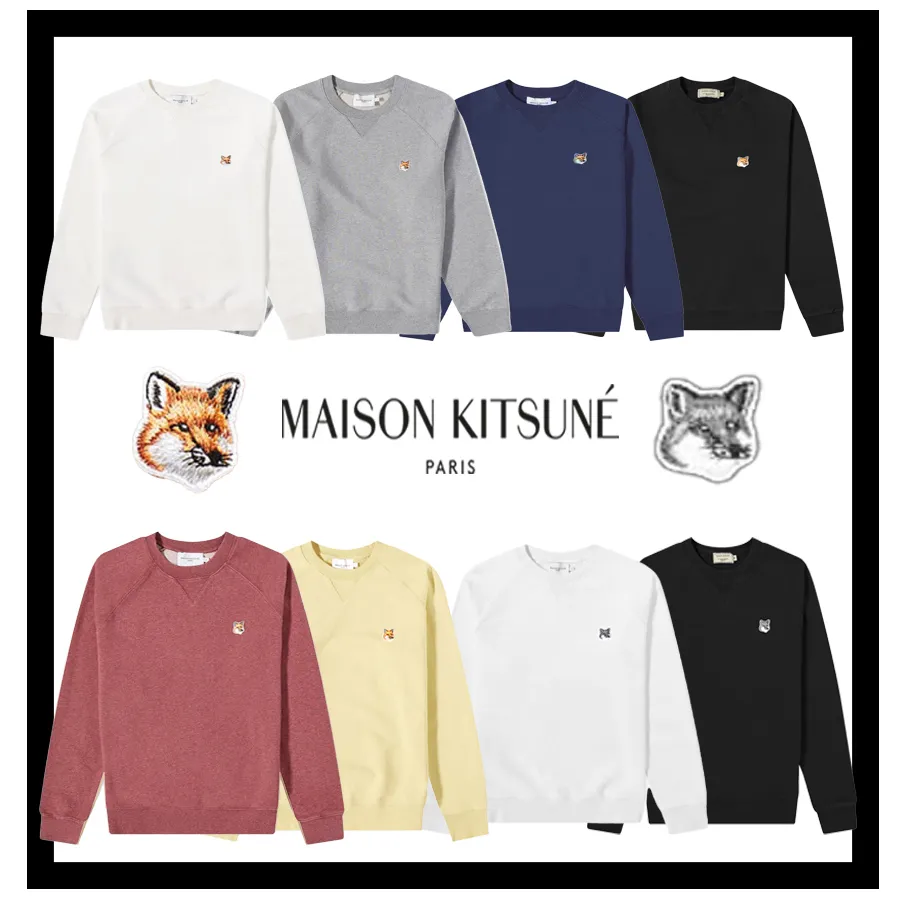 MAISON KITSUNE  |Long Sleeves Logo Designers Sweatshirts