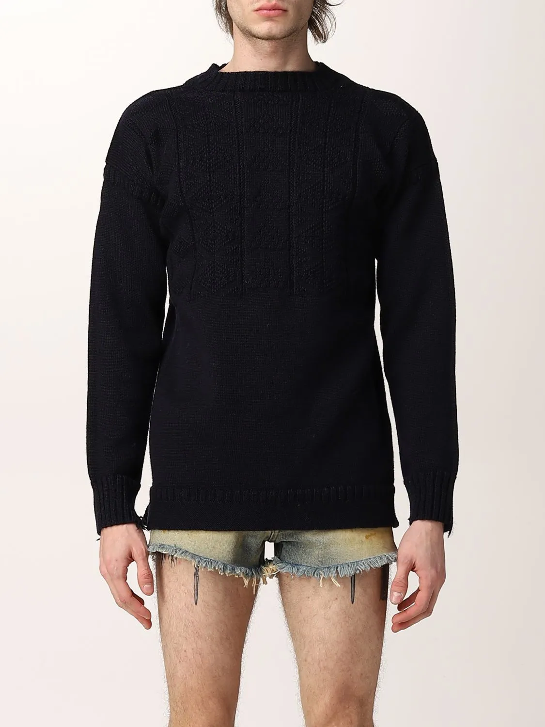 Maison Margiela  |Wool Long Sleeves Plain Designers Sweaters