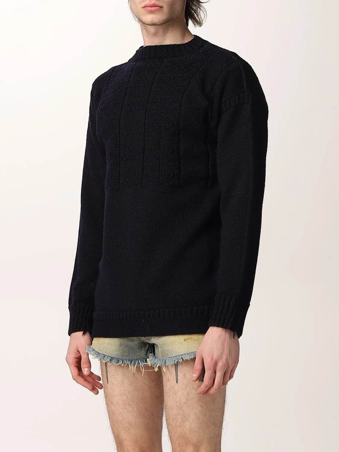 Maison Margiela  |Wool Long Sleeves Plain Designers Sweaters