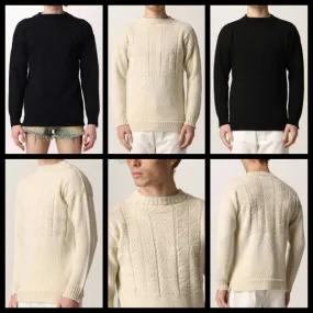 Maison Margiela  |Wool Long Sleeves Plain Designers Sweaters