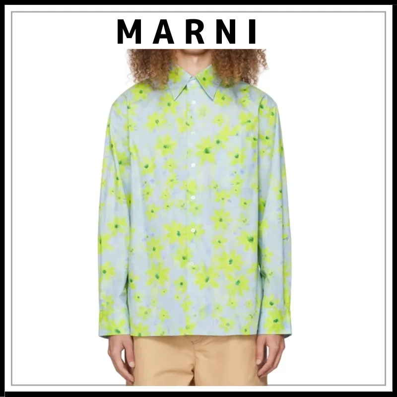 MARNI  |Flower Patterns Long Sleeves Designers Shirts